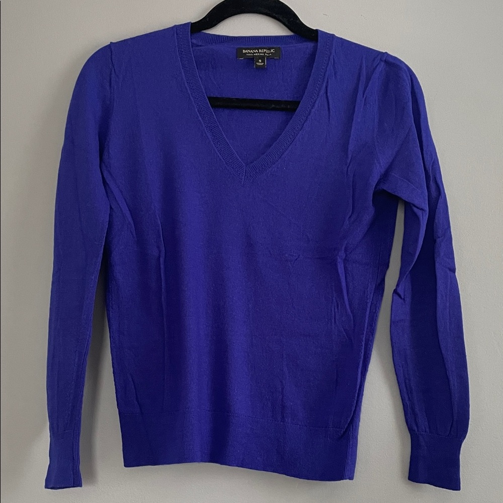 Banana Republic Royal Blue V-Neck Sweater